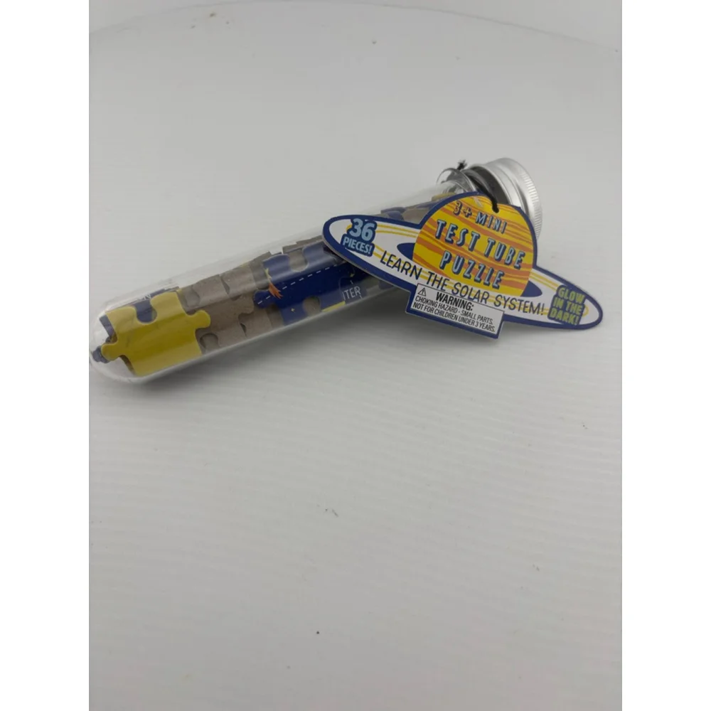 LOT of 34 Solar System Glow in Dark Test Tube Puzzle One Size Blue Yellow